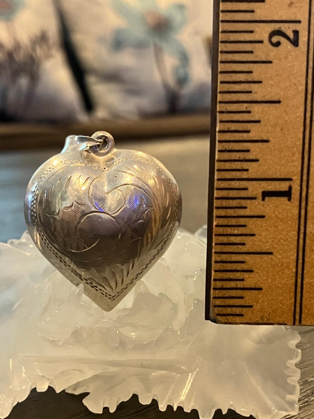 925 Sterling Silver Bubble Heart Shaped Pendant - Picture 6 of 9